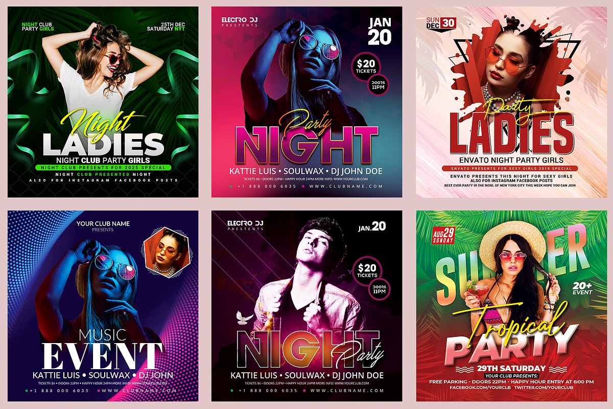 150 Night Club Flyer Bundle, a Flyer Template by AfzaalGraphics (Photo 24 of 27)