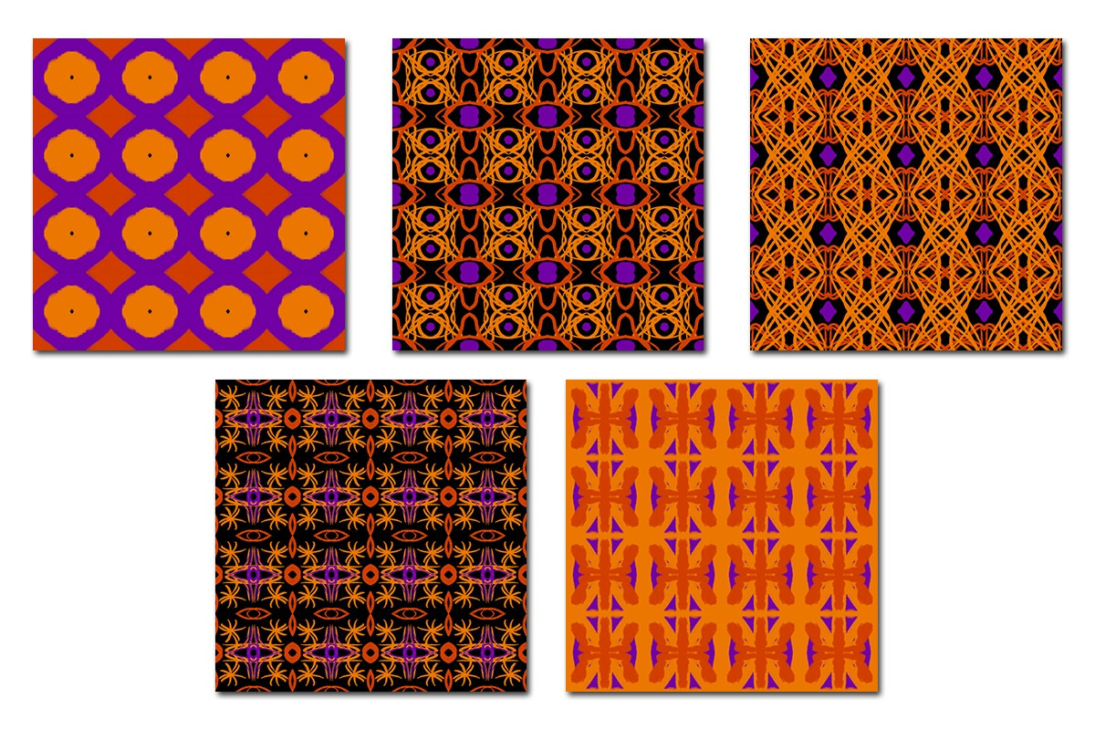Halloween Pattern Digital Papers, a Pattern Graphic by tchastudio (Photo 3 of 5)