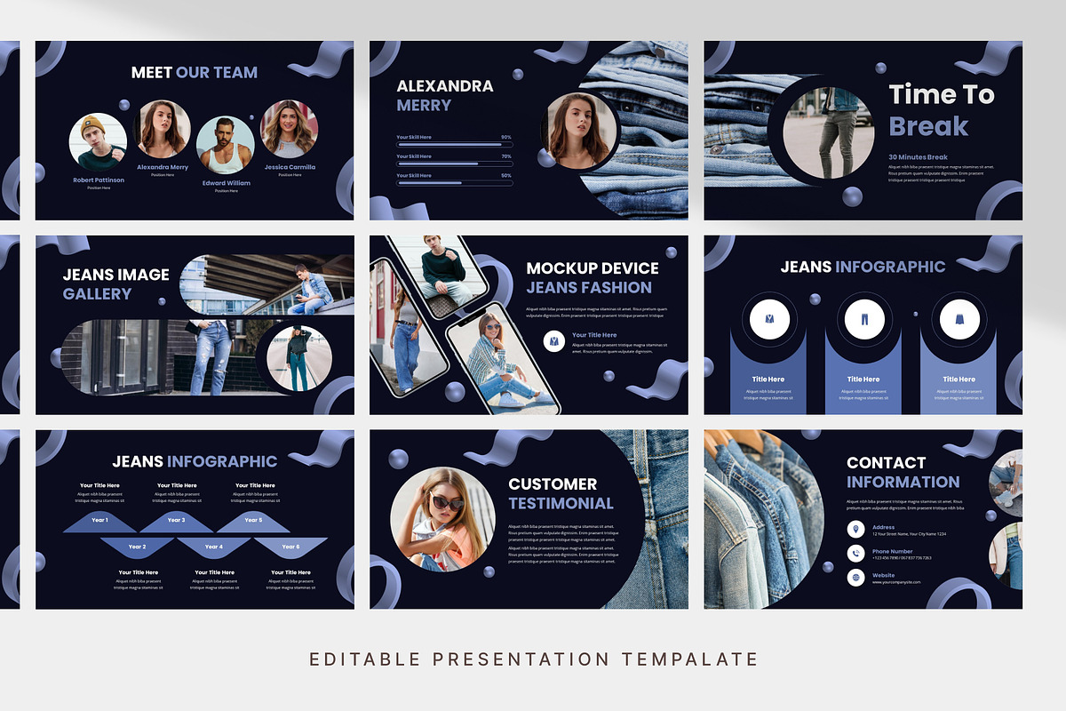 Y2K Modern Jeans Fashion PowerPoint, a Presentation Template by Digitcase x Wealthwells (Photo 4 of 4)