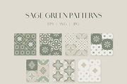 Sage Green Tiles Collection, a Decorative Illustration by Liliia Polos Illustration (Thumbnail 4 of 8)