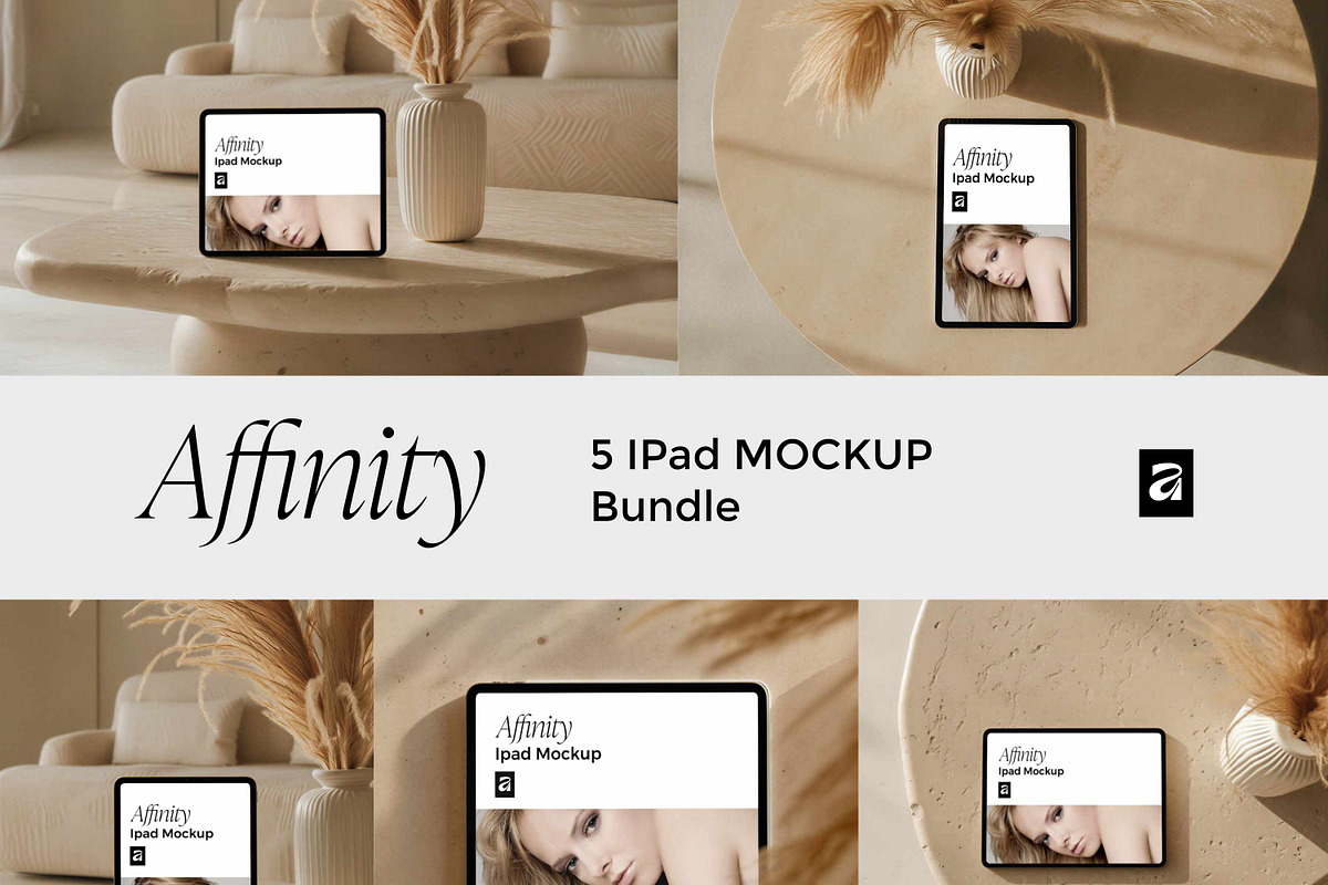 5 iPad Affinity HD Mockup Bundle, an iPad Mockup by Studio Marmotte (Photo 1 of 9)