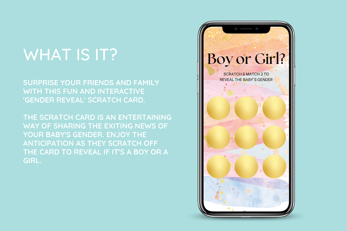 Boy Gender Reveal Scratch Card, an Email Template by SunshineStudioBoutique (Photo 3 of 8)