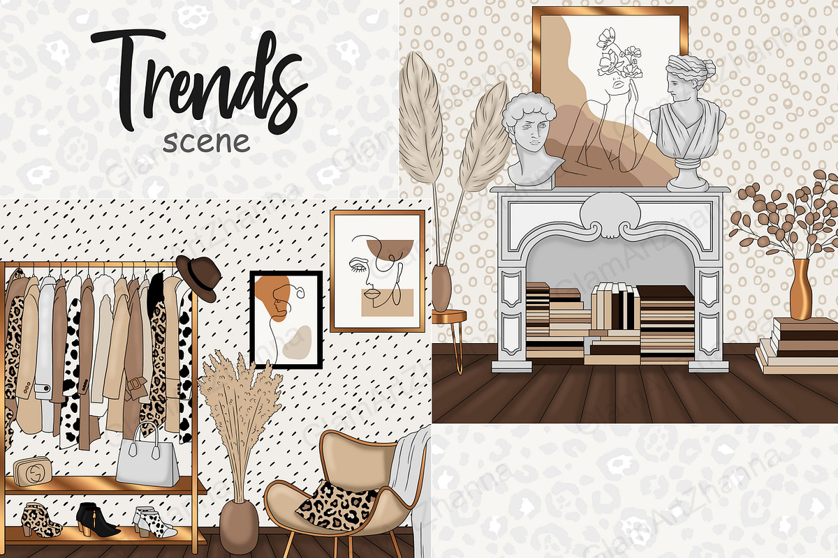 Trends Scene, a Decorative Illustration by GlamArtZhanna (Photo 3 of 3)