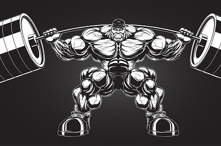 Bodybuilder with a barbell, a Healthcare Illustration by Mark2000