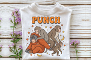 Cute Baby Monkey Punch PNG, an Illustration by CraftArtStudio (Thumbnail 2 of 4)