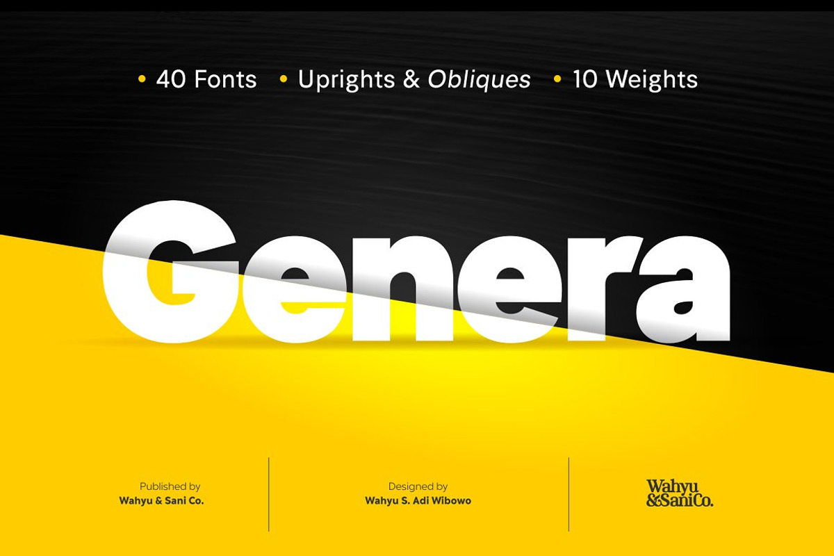 Genera | Neutral Sans Serif Family, a Sans Serif Font by Wahyu & Sani Co. (Photo 1 of 7)
