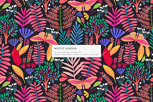 Mystic Garden Floral Vibrant Pattern