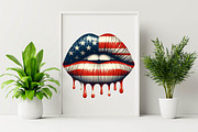 4th of July USA Dripping Lips, an Illustration by SVGArt (Thumbnail 4 of 8)