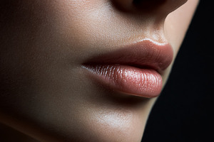Female lips with natural gloss and healthy skin, showcasing beau, a Beauty & Fashion Photo by Studio ANNA
