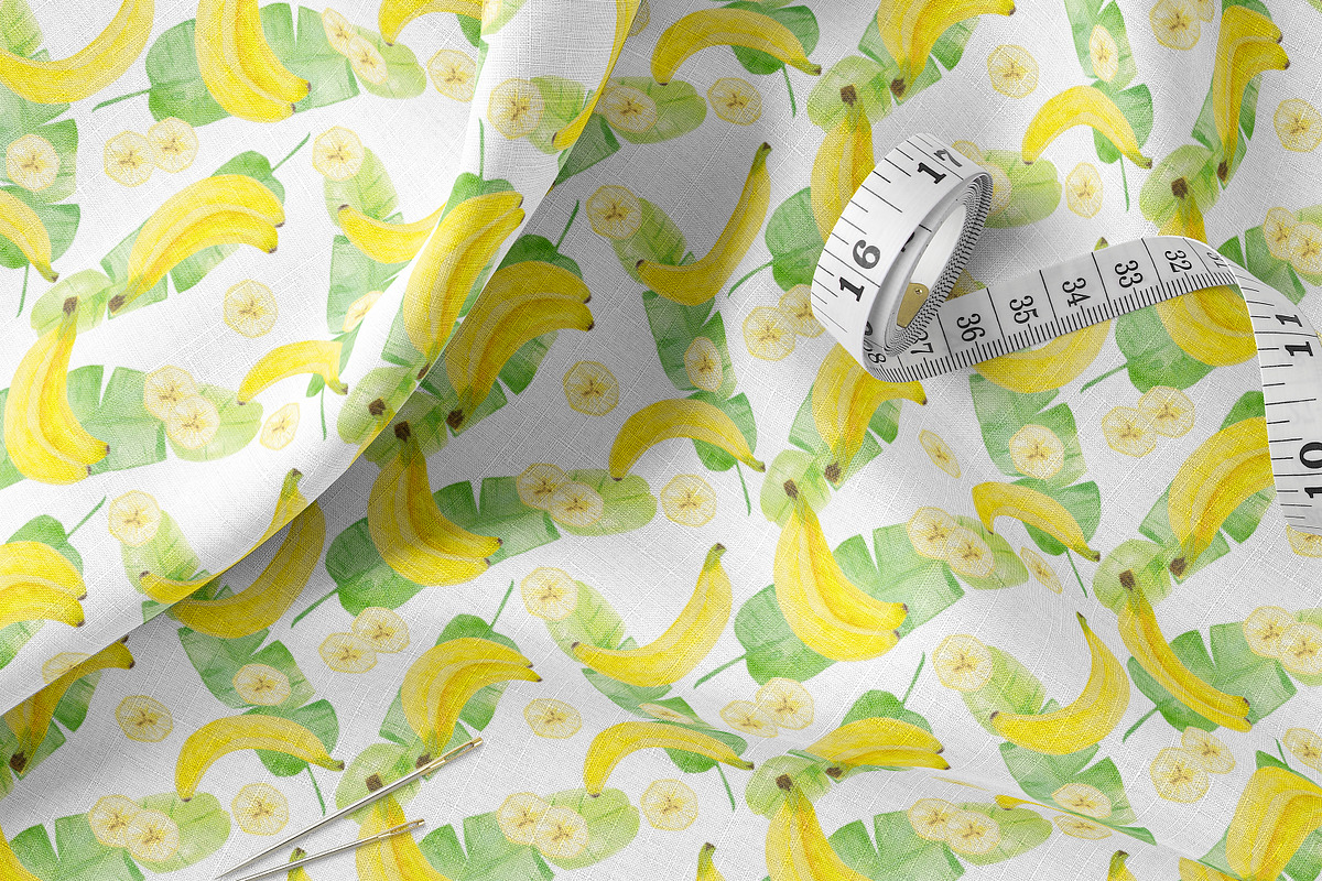 Watercolor Banana Seamless Pattern, a Pattern Graphic by Oksana Dovhopol Art (Photo 3 of 11)