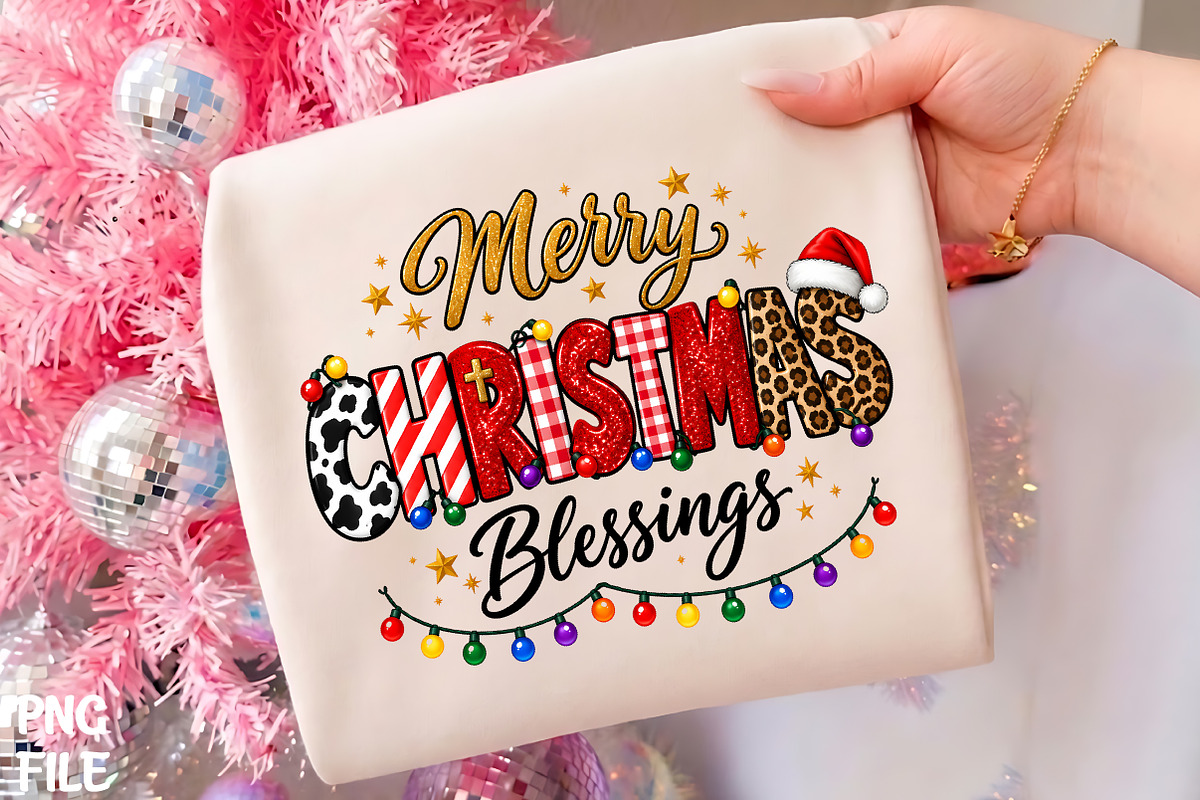 Merry Christmas Blessings PNG, a Seasonal Illustration by CrexoraLab (Photo 1 of 4)