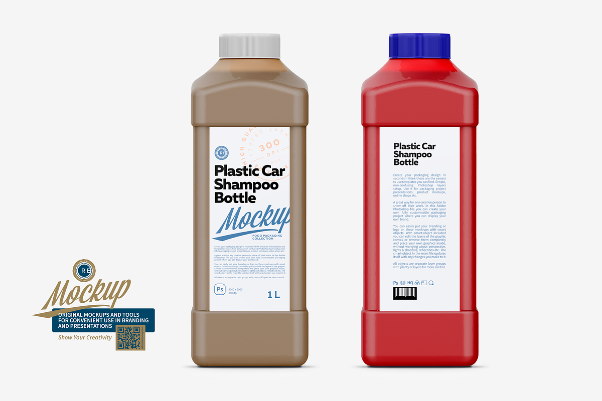 Plastic Auto Shampoo Bottle Mockup, a Packaging Mockup by Reformer Mockup (Photo 3 of 6)