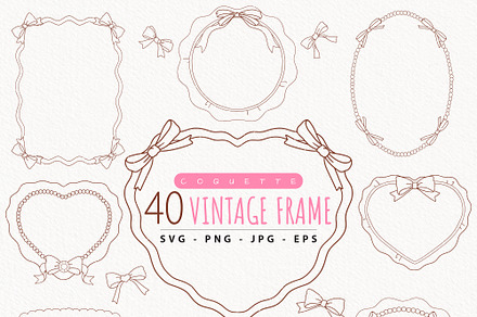 Coquette Frame Clipart, an Object Illustration by TitaLivingArt