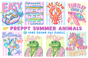 Preppy Summer Animals Hand Drawn, an Animal Illustration by LemonDesign (Thumbnail 1 of 9)