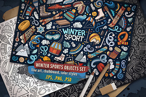 Winter Sports Objects & Symbols Set, an Object Graphic by BALABOLKA