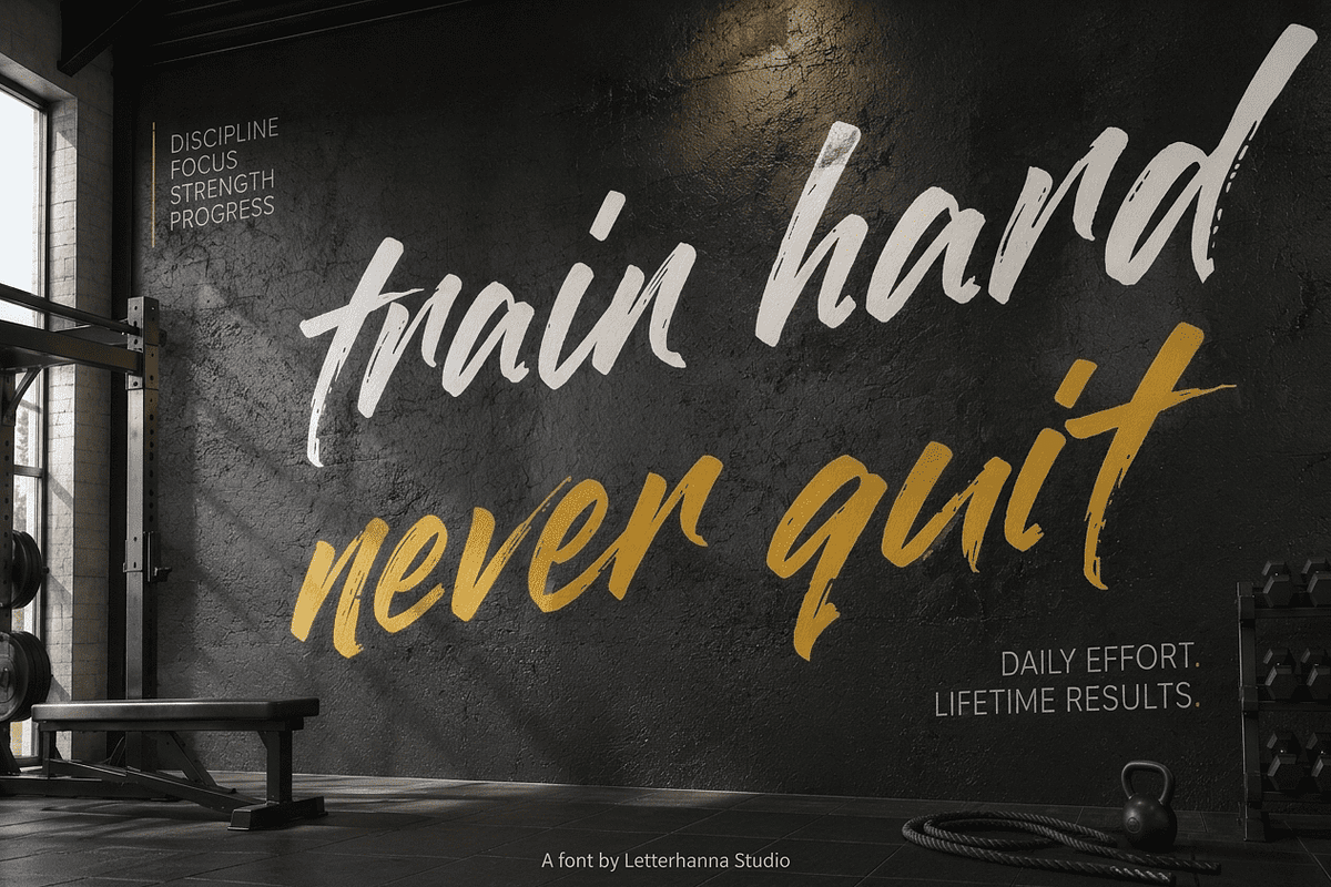 Blazing Hollow Bold Brush Script, a Script Font by Letterhanna Studio (Photo 5 of 9)
