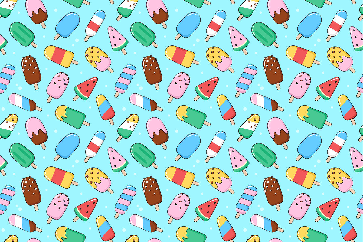 Simple ice cream pattern, an Illustration by Cmeree (Photo 2 of 3)