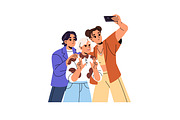 Happy people taking selfie together, a Person Illustration by PaperTrident (Thumbnail 3 of 6)