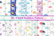 Cloud Seamless Pattern, a Pattern Graphic by Digital Studio (Thumbnail 1 of 7)