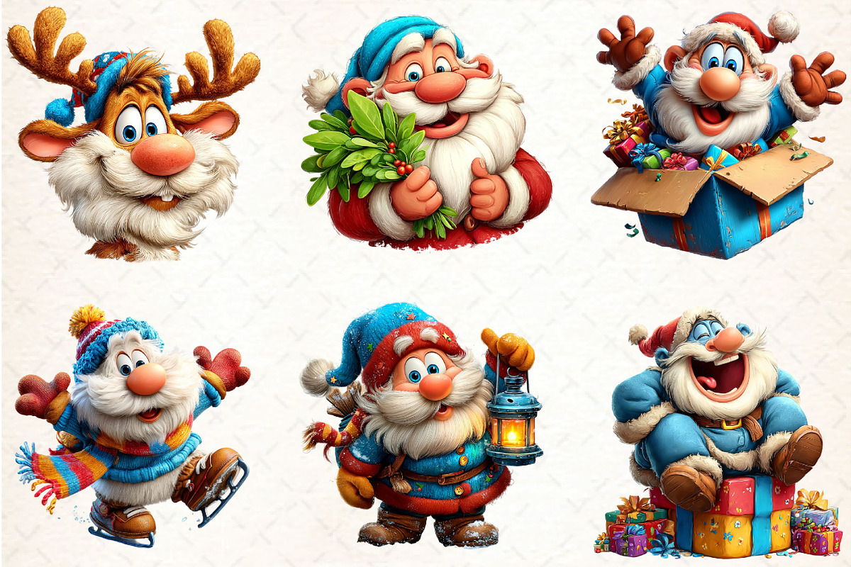 Christmas Funny Santa Clipart, an Illustration by DreamCafeArt (Photo 7 of 8)