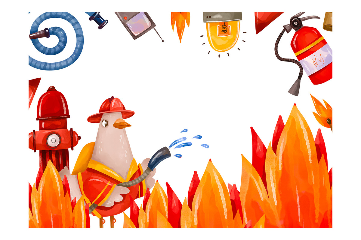 Firefighter Goose Clipart Set, a Technology Illustration by the_myro (Photo 5 of 13)