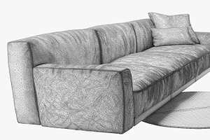 Paris-Seoul Sofa 3 3d Model