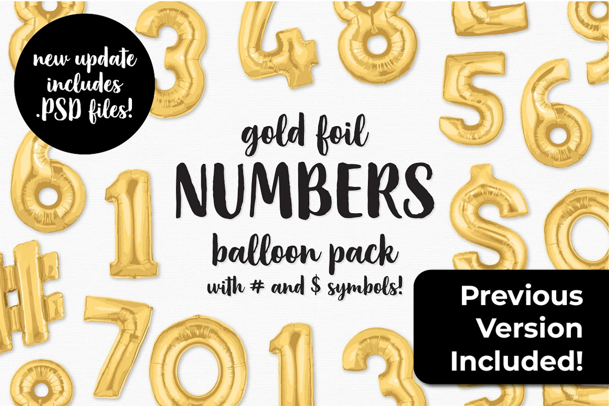 Gold Foil Number Balloon Pack, an Object Graphic by Bold Leap Creative (Photo 5 of 6)