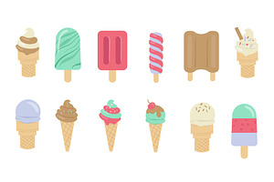 Ice Cream Vector Set, a Food Illustration by Creathub Studio