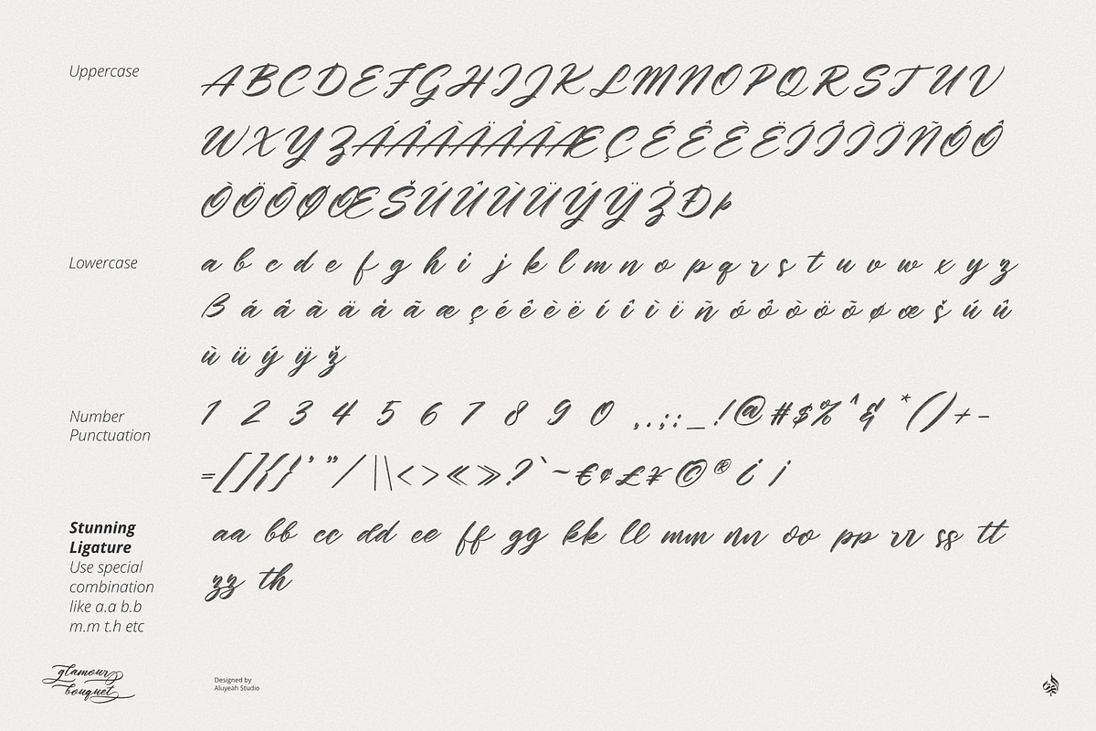 Glamour Bouquet, a Handwritten Font by Aluyeah Studio (Photo 11 of 12)