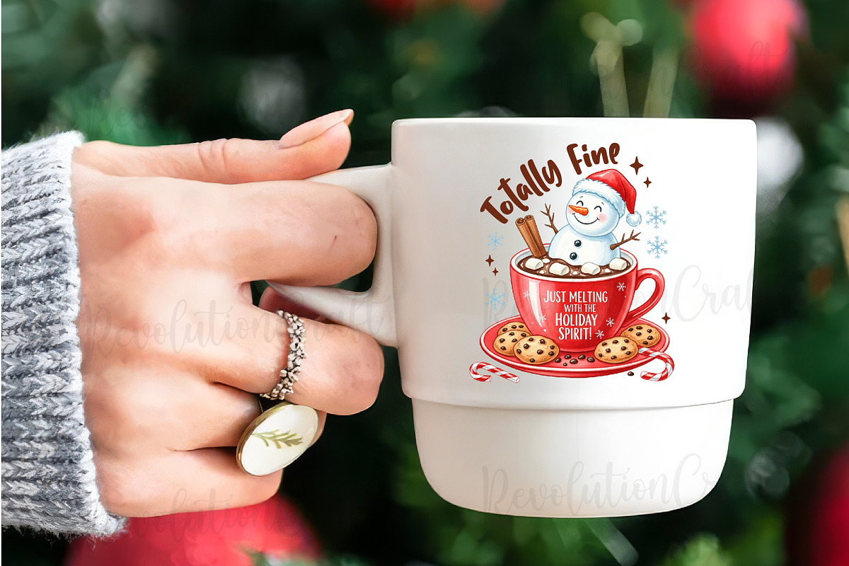 Funny Christmas Cocoa, Snowman Png, an Illustration by OK Design (Photo 2 of 4)
