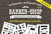 Barber Shop Logo Kit + BONUS, a Branding & Logo Template by MockUpgrade (Thumbnail 1 of 6)