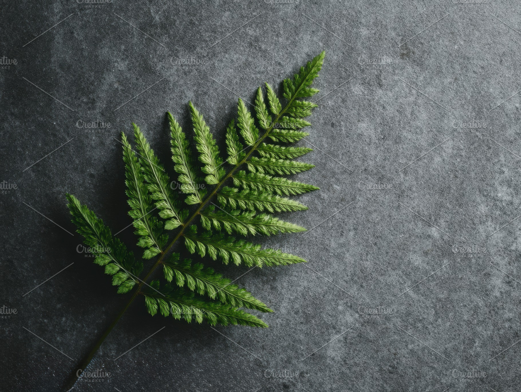 Single Fern Leaf on Stone, a Nature Photo by Virgo Studio