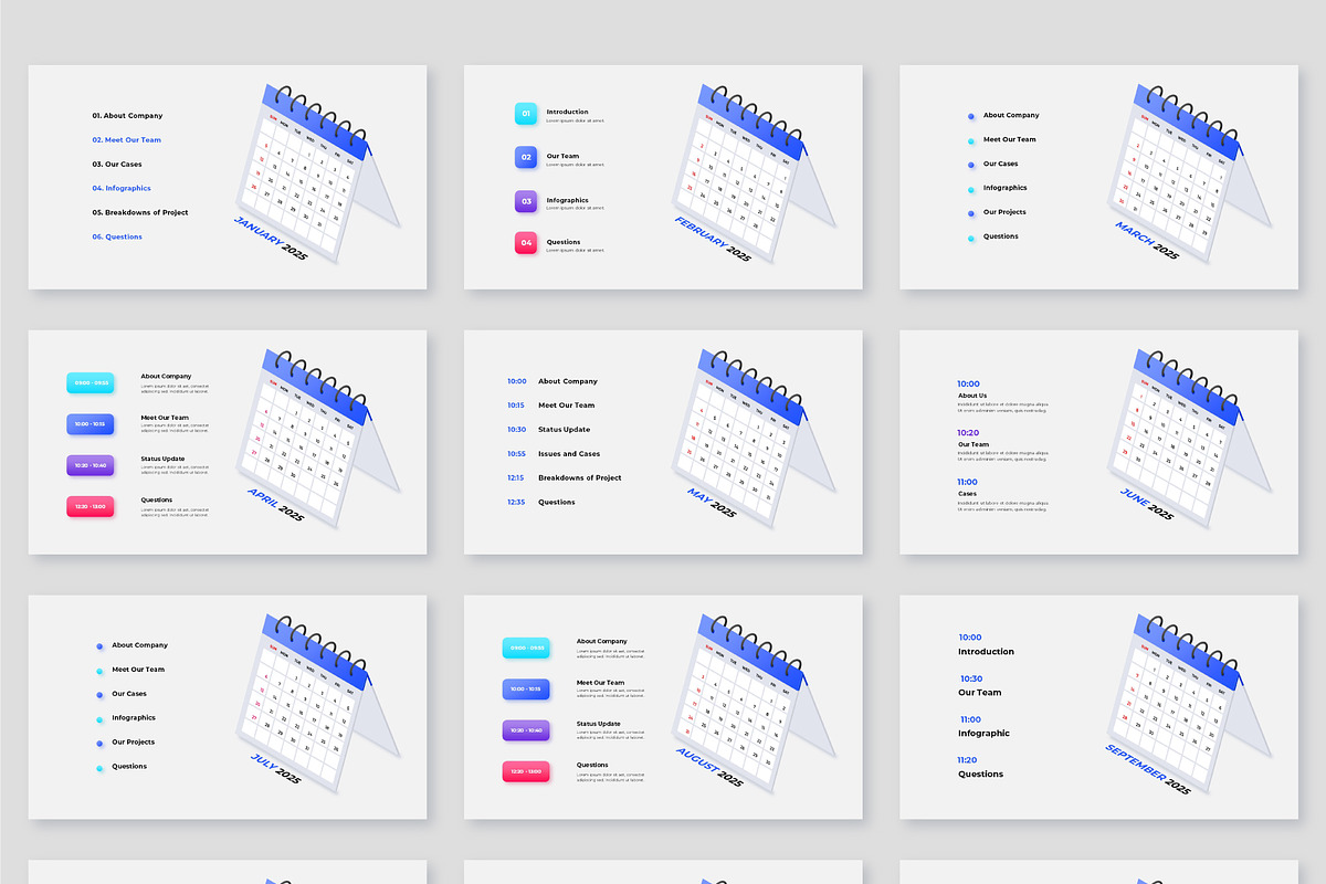Calendar 2025 Infographics Template, a Presentation Template by Abert (Photo 7 of 12)