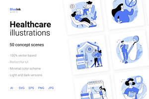 50 Healthcare UI Illustrations Vol.1