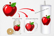 Teacher Apple Clipart, a Graphic by Artnoy (Thumbnail 4 of 5)