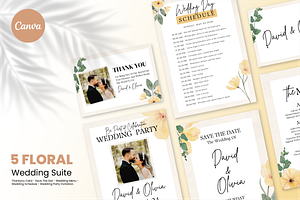 Wedding Suite Floral Canva Template, a Marketing Template by ArbaStudio