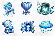 Serene blue valentine clipart, an Illustration by RobertsArt (Thumbnail 7 of 7)