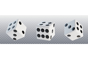 White dice with black dots for 3d, an Object Illustration by art PVP - market