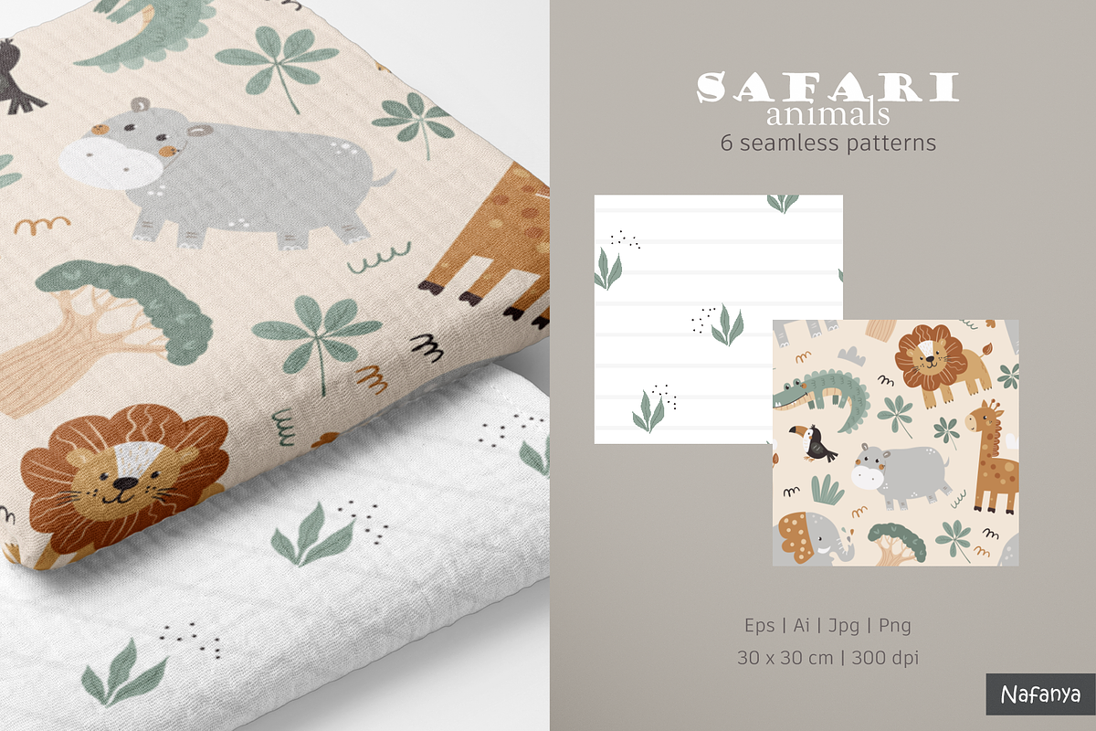 Safari animal patterns, a Pattern Graphic by Nafanya (Photo 2 of 5)