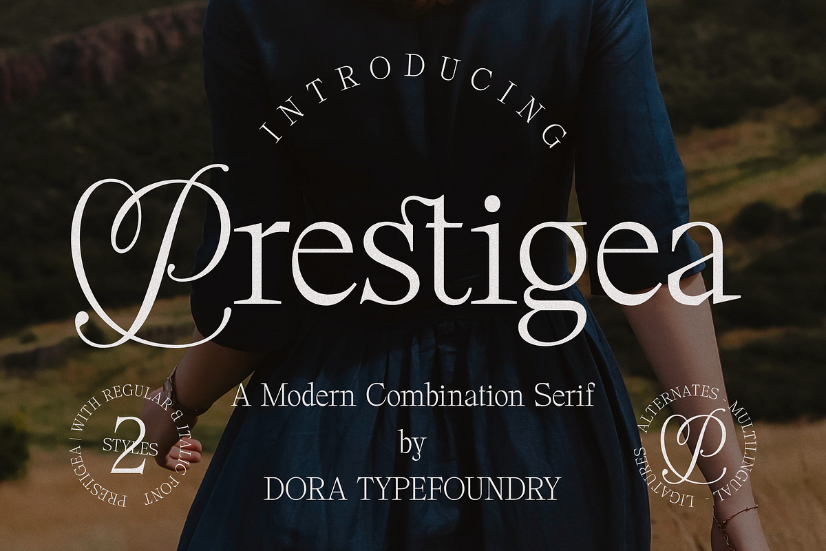 Prestigea, a Serif Font by Dora Typefoundry (Photo 1 of 10)