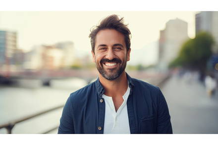 Smiling Adult Latino Man with Brown, a Person Photo by Visual Generation