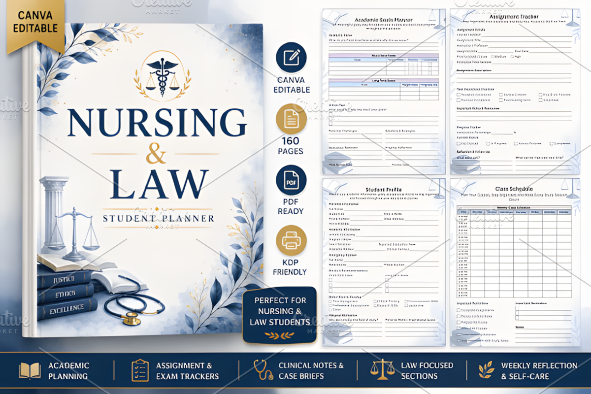 Nursing & Law Student Planner, a Marketing Template by Coco Bloom (Photo 1 of 4)