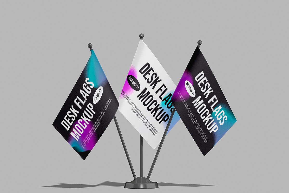 Desk Flags Mockup, an Advertising Mockup by Permadi Creative (Photo 2 of 3)