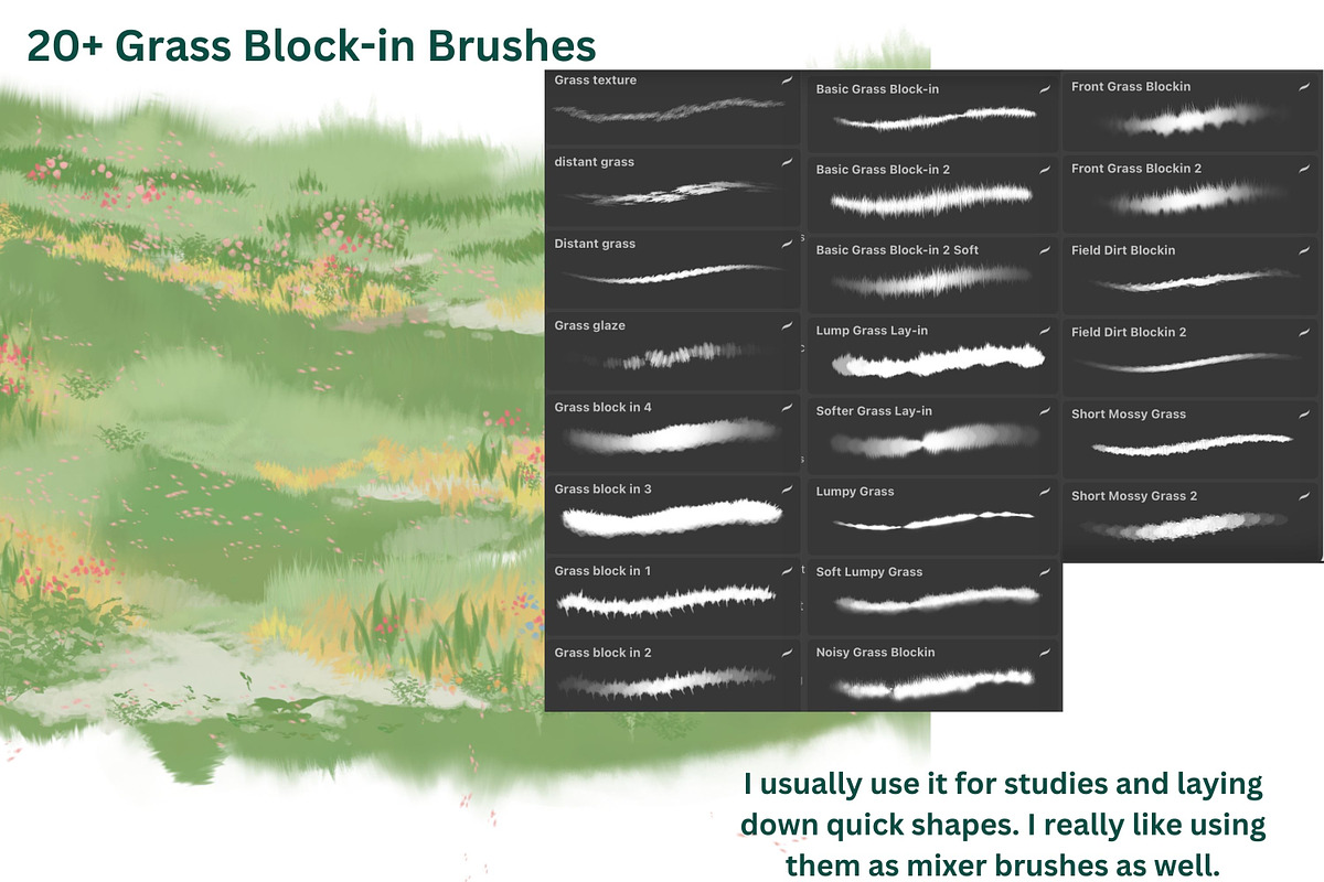 Nature Procreate Brushset, a Brush Add-On by ArtbyHien (Photo 3 of 5)