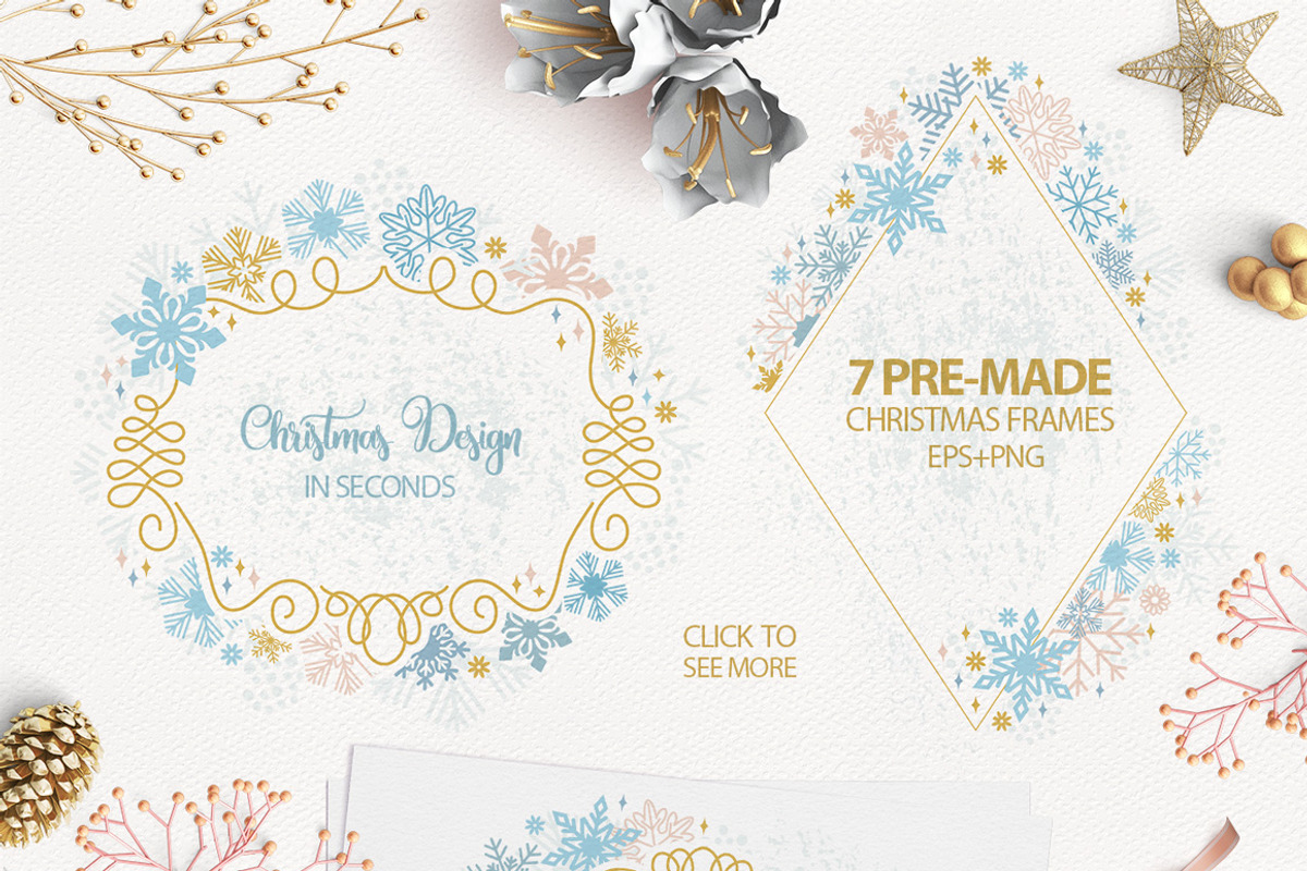 Sparkling snowflakes collection, a Seasonal Illustration by antuanetto (Photo 2 of 16)