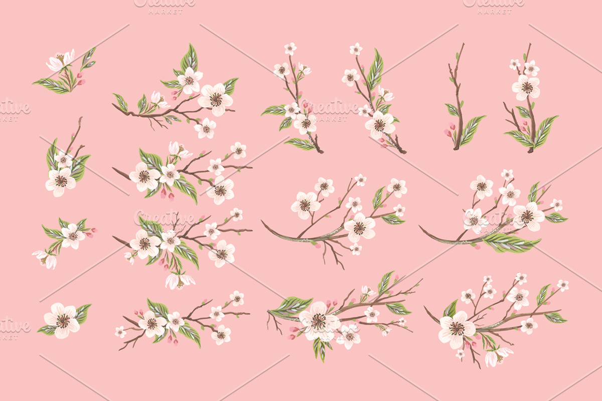 Apple Blossom seamless pattern, a Pattern Graphic by AnzhelikaGerman (Photo 3 of 6)