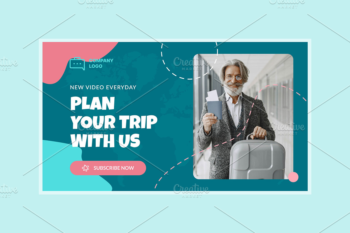 Travel Youtube Thumbnail Template, a Social Media Template by hekenostudio (Photo 6 of 6)