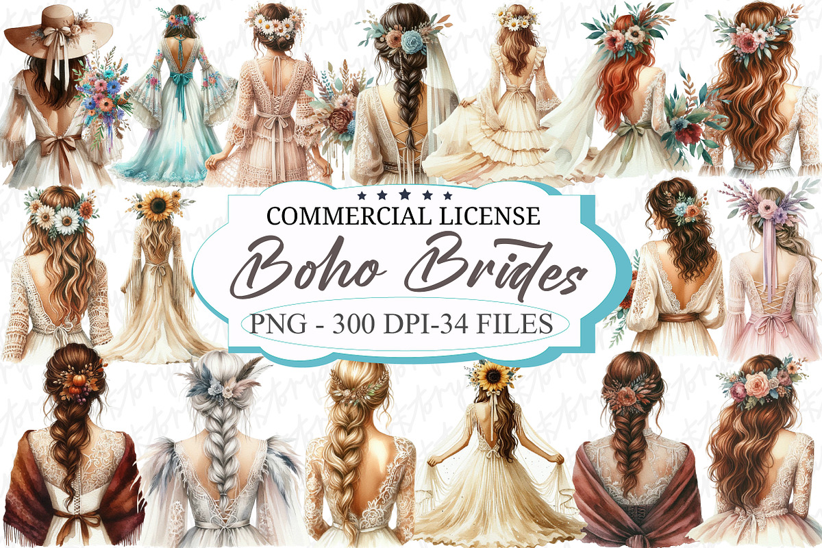 Boho Brides from the Back Diverse, an Illustration by designcity5 (Photo 1 of 5)