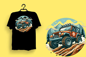 Off-Road Adventure Car T-shirt PNG