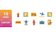 Airport Flat Icon Set, an Object Graphic by Aimagenarium@gmail.com (Thumbnail 2 of 3)
